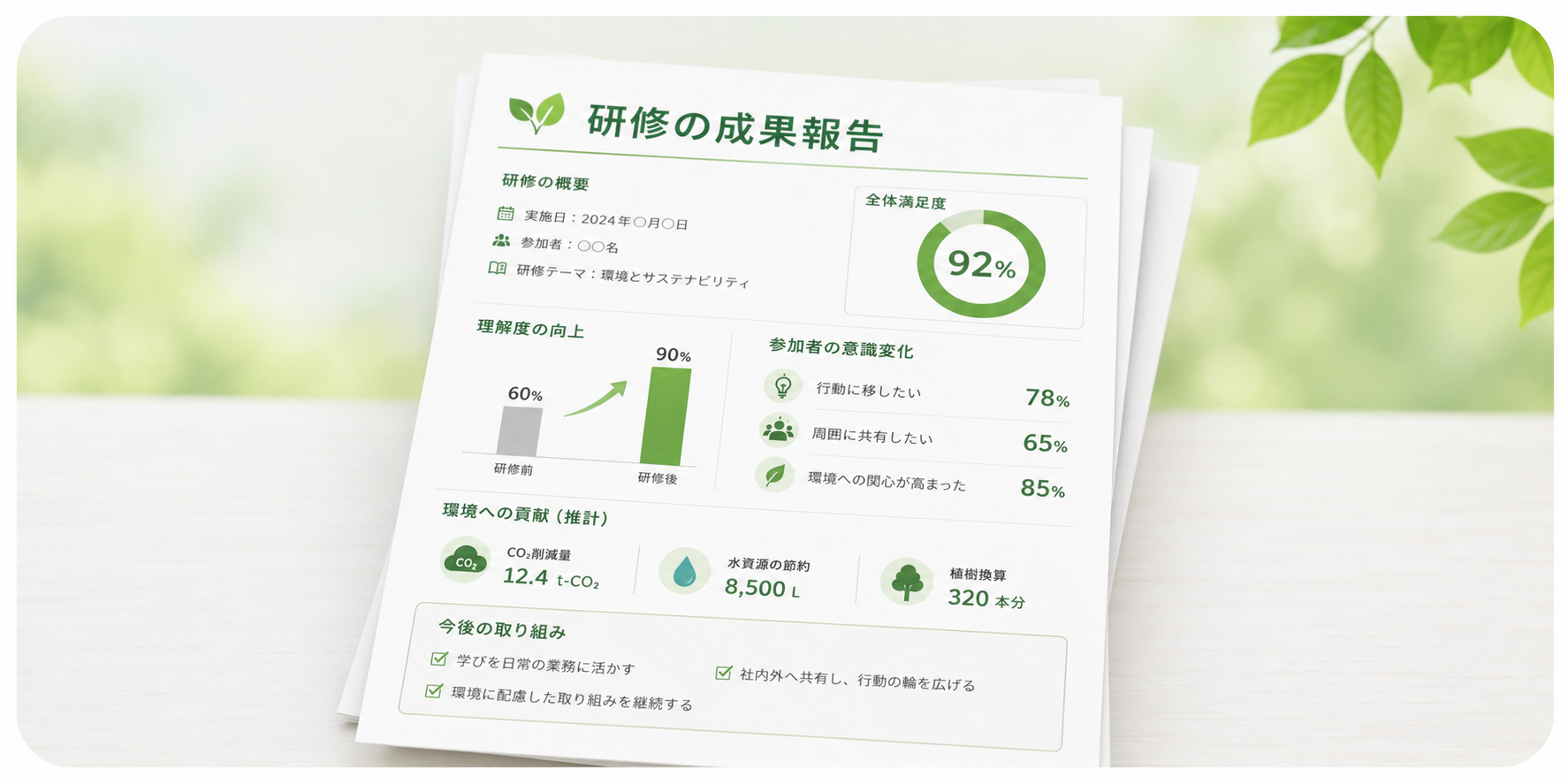 成果報告の仮イメージ